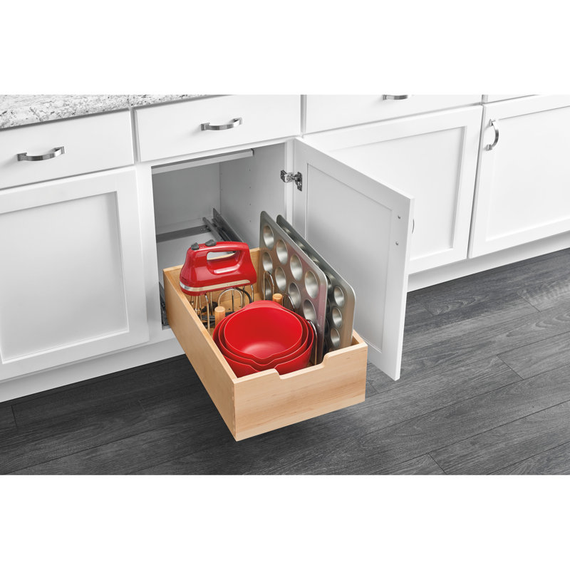 Maple Wood Light Brown Soft Close Kitchen Cabinet Pull-Out Drawer