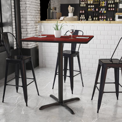 Plateau en stratifié avec base à hauteur de table
