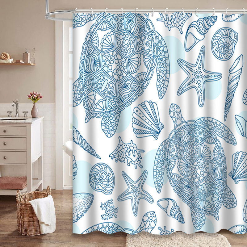 Rideau de douche avec 12 crochets, L 72 po x l 84 po