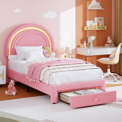 Lit plateforme simple tapissier avec laine d'agneau chaude