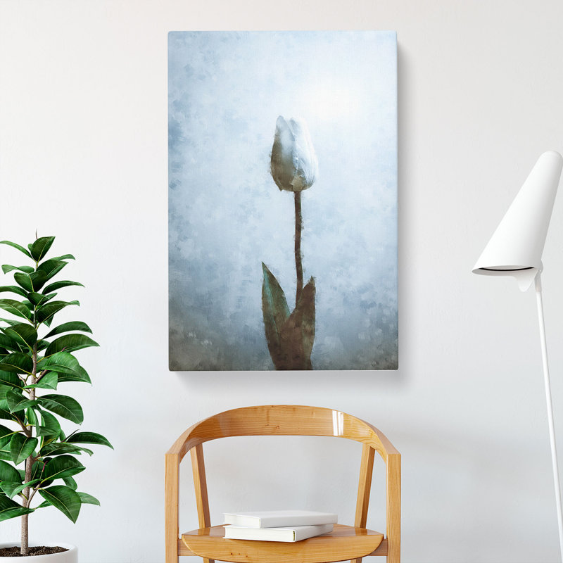 Solitary White Tulip - Wrapped Canvas, 91cm H x 60cm W x 3cm D