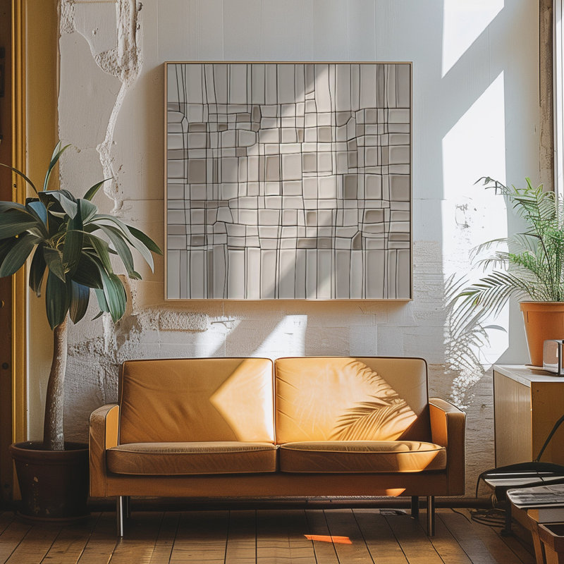Tiles Nao1, 20" H x 20" W, Tan