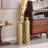 Semi-Handmade Metal Floor Vase Set Of 3 With Geometric Diamond Pattern, Gold-Plated Finish, Graduated Heights For Stylish Layered Decor.