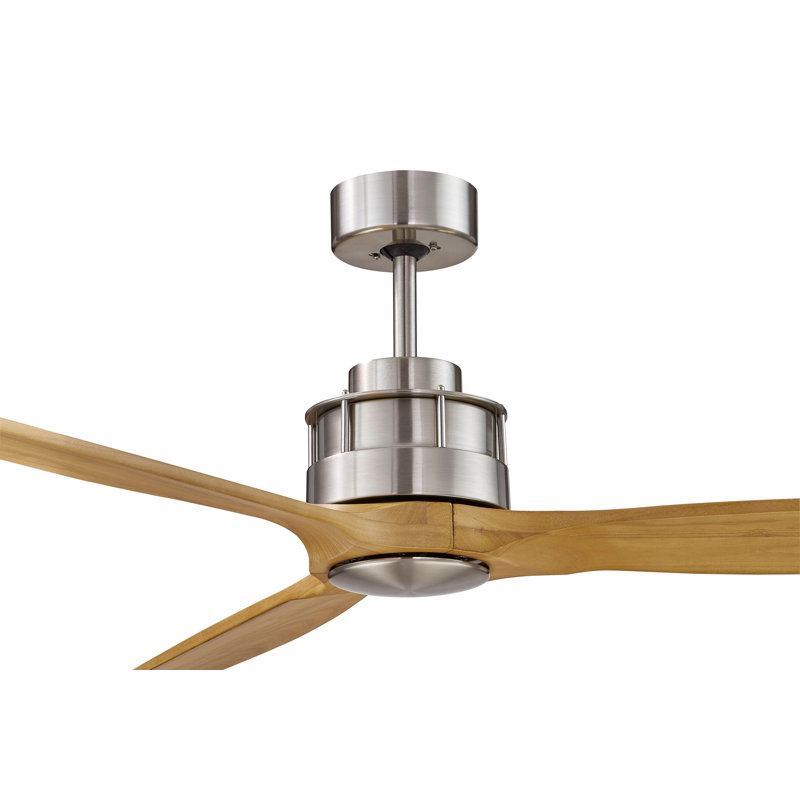 Akmani 60" Modern Wood Ceiling Fan with Remote Control, Energy Efficient DC Ceiling Fan, Quiet High Airflow Teak Wood Blades