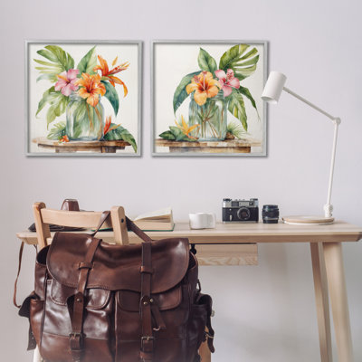 «Tropical Hibiscus Floral», ensemble de 2 giclées par Kim Allen