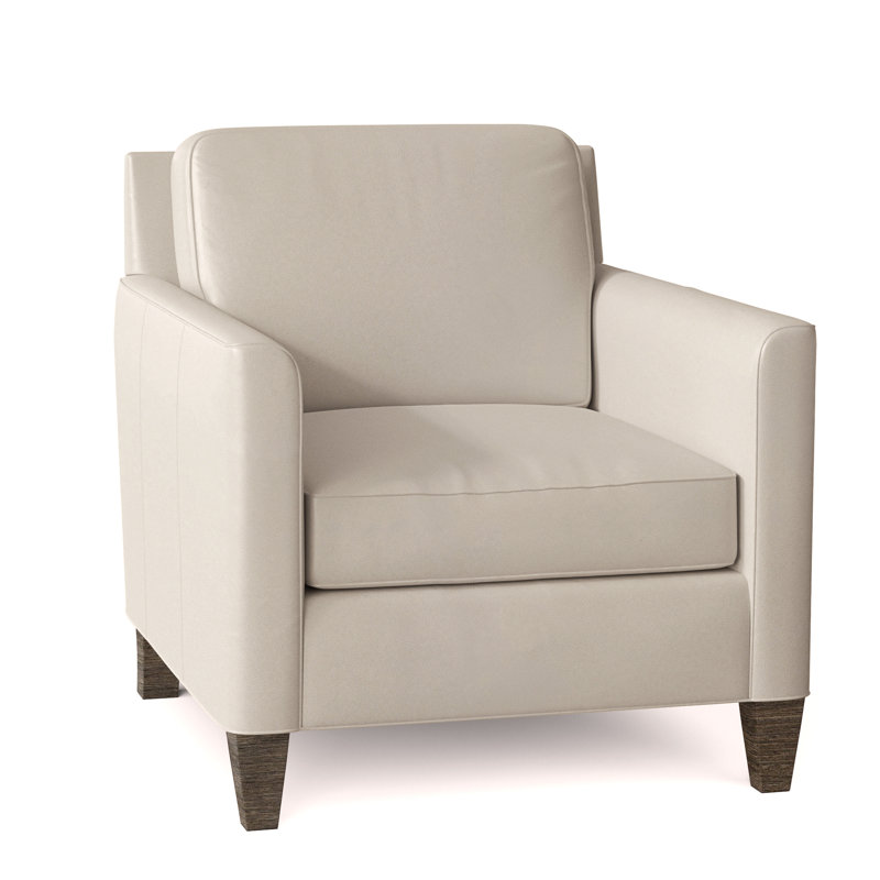 Yorba Leather Armchair, Rio Mineral Genuine Leather, Cobblestone