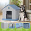 niche pour chien à pignon bleu-537359122