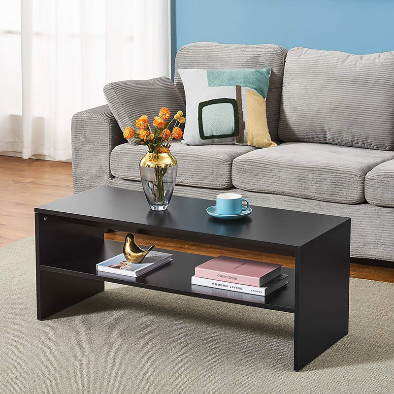 Coffee Table with Storage, Black