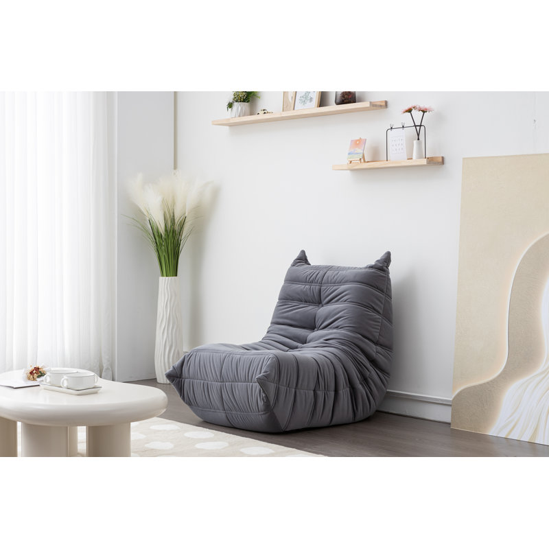 Simone Fabric Bean Bag Lounger, Gray Fabric