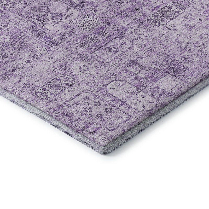 Premium Machine Washable Cerrito AMF611 Lilac Rug, Rectangle 8' x 10'