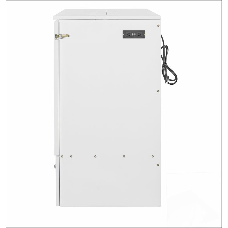 Grand lit escamotable mural avec tiroir et un ensemble de prises et de ports USB, structure à poulie