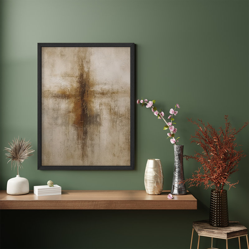 Reproduction d'art encadrée abstraite pour décoration intérieure moderne - 11 po x 14 po, H 14 po x l 11 po, Noir