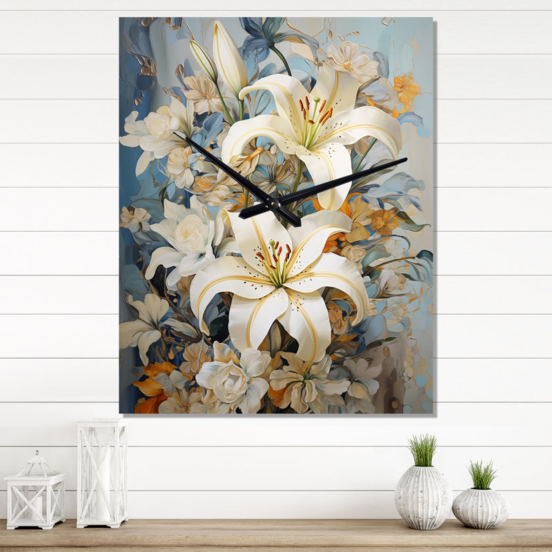 Karamba - Lilies Wall Clock Oversized, Small