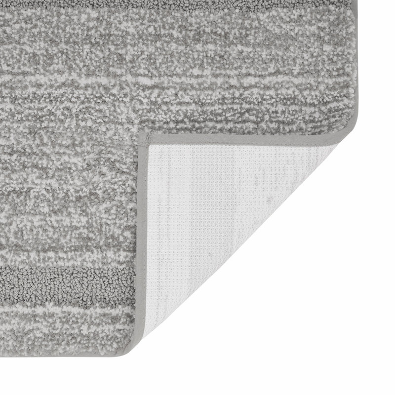 Heathered Hotel Microfiber Bath Rug Runner, 20" x 60", Gray