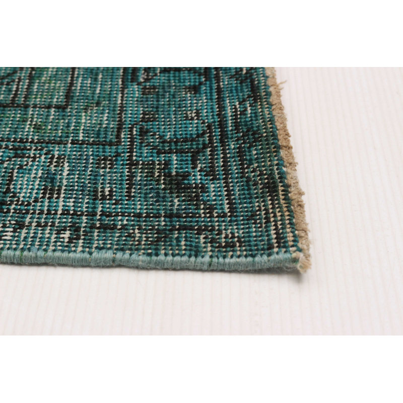 Tapis sarcelle à transition de couleur 9 pi 7 po x 12 pi 4 po
