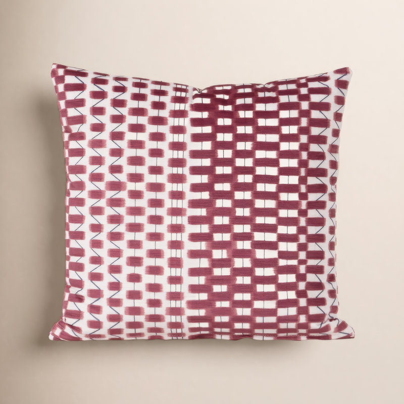 Coussin Oakden, Rouge, Plumes, Carré 16 po