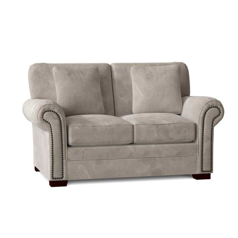 Adrena Loveseat, Tweetie 10 Beige Performance Velvet, Dark Brass, No