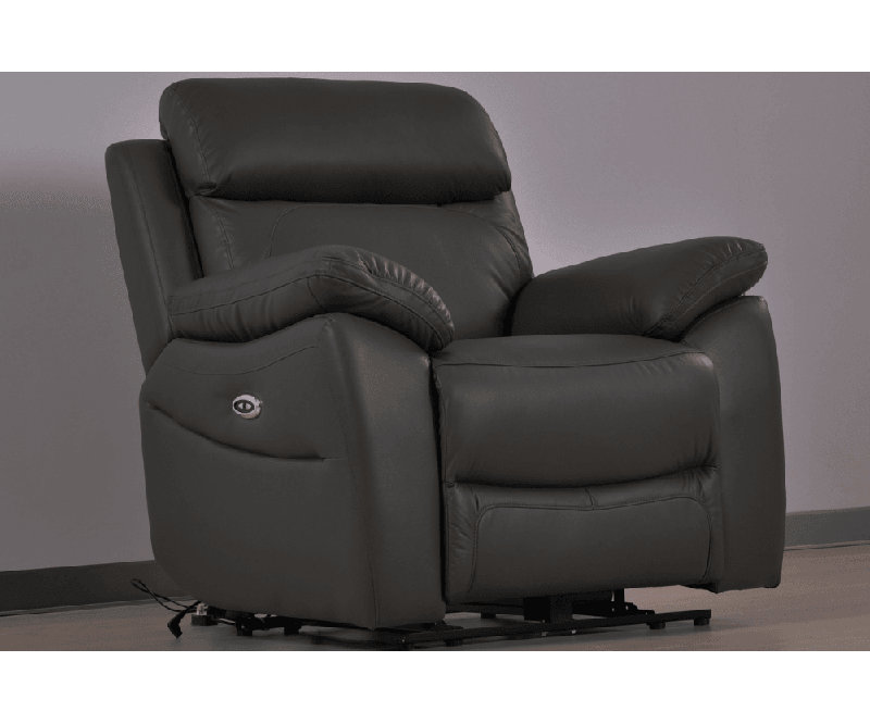 Cesiro Genuine Leather Electric Power Recliner Armchair, Grey