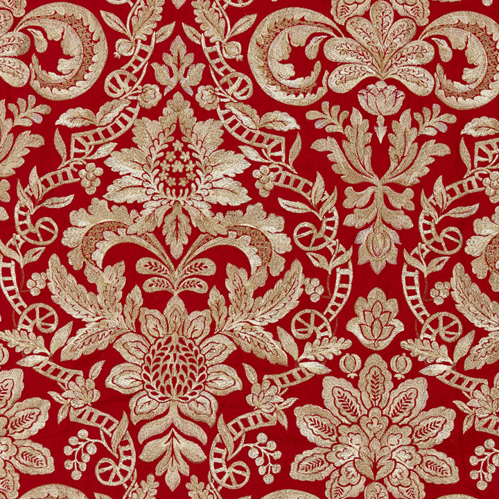 Merchante Elizabeth Embroidery Fabric, Carnelian