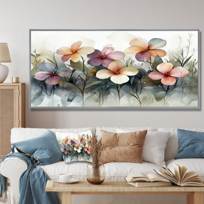 «Watercolor Plumeria Petals Of The Season II», reproduction sur toile encadrée Plumeria