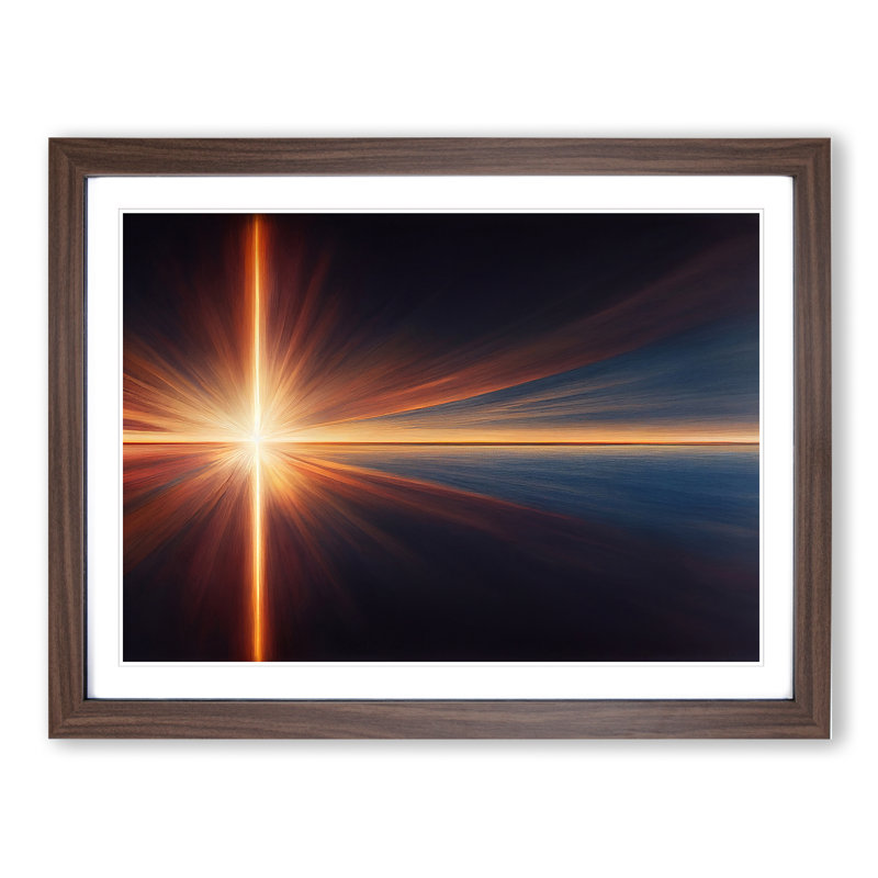 Abstract Sunset Vol.2 - Framed Print, 46cm H x 64cm W x 2cm D, Walnut Framed