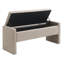 Grand tabouret de table basse avec rangement - Tissu en lin gris à couture soignée pour salon moderne-131529325
