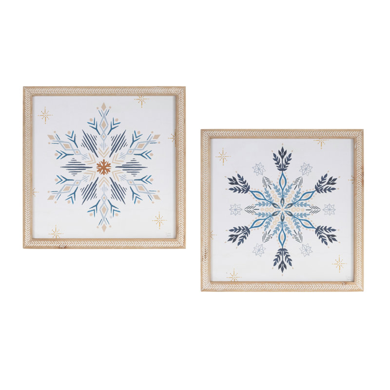 Flocon de neige encadré (ensemble de 2)