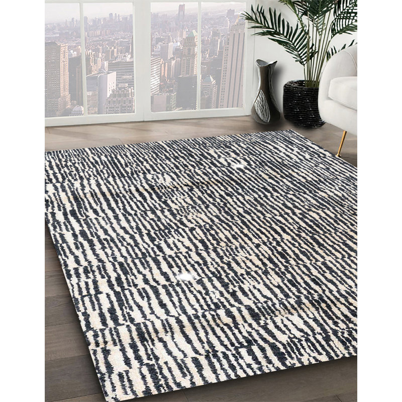 Tapis abstrait 100% lavable à la machine 4437, Rond 4 pi