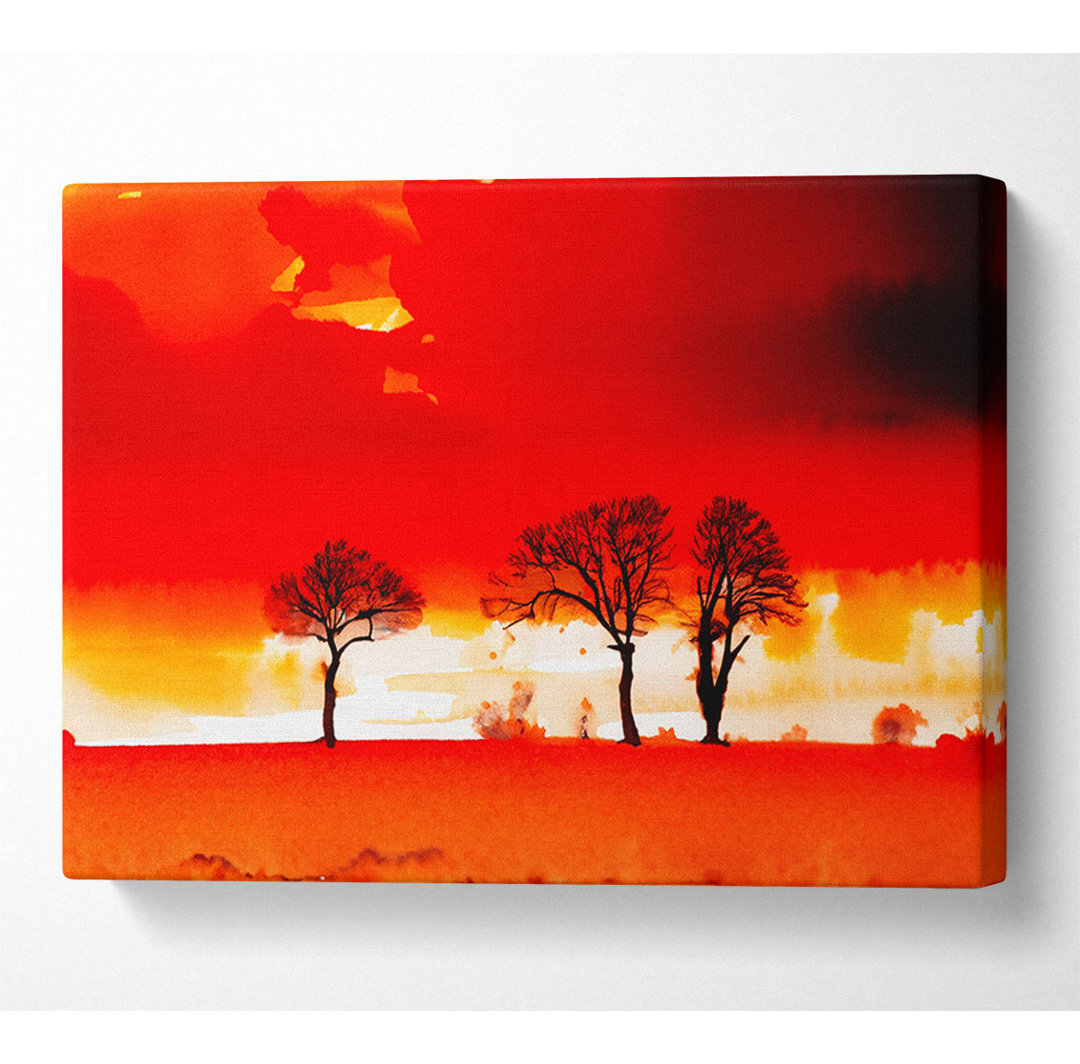 Red Sky Blaze - Kunstdrucke auf Leinwand - Wrapped Canvas