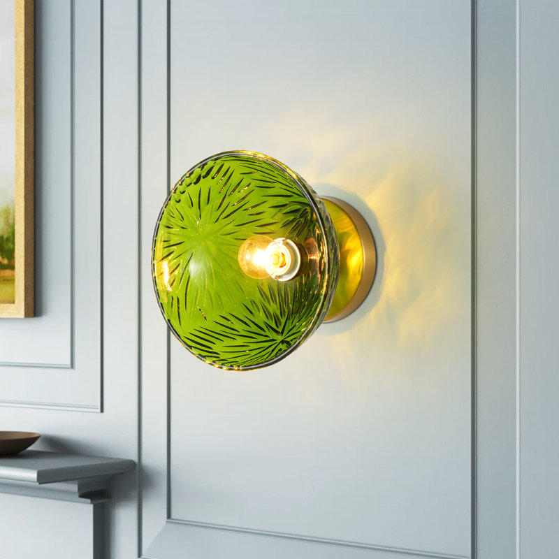 Adalat 1 - Light Glass Shade Wall Light, Green
