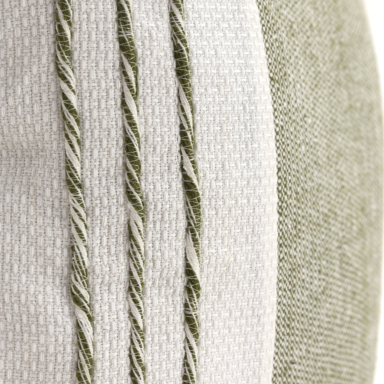 Arnell 100% Cotton Throw Square Throw Pillow, Green/White