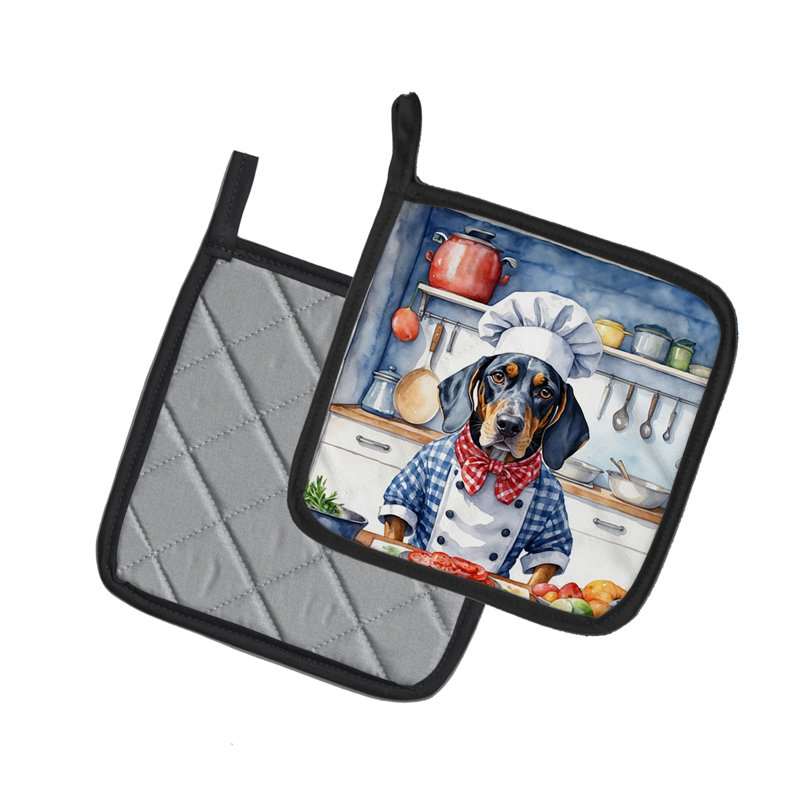 Caroline's Treasures The Dog Chef Polyester Potholder Set