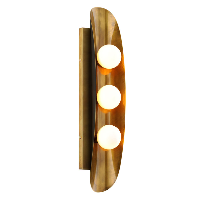 Contemporary Bronze Plug-In Wall Sconce with Curved Shade