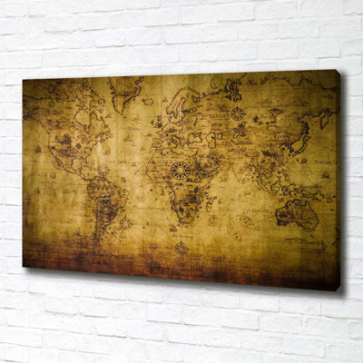 Old Map Of The World - Wrapped Canvas Print