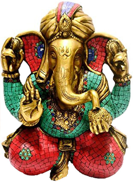 Décoration murale 10 pouces en laiton fait à la main Lord Ganesha - Décoration murale indienne traditionnelle en métal pour entrée de maison, salon et espaces spirituels