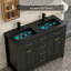 Meuble-lavabo double autoportant 48 po avec lavabo, robinets et drains modernes 48 po, peint à la main, assemblage requis