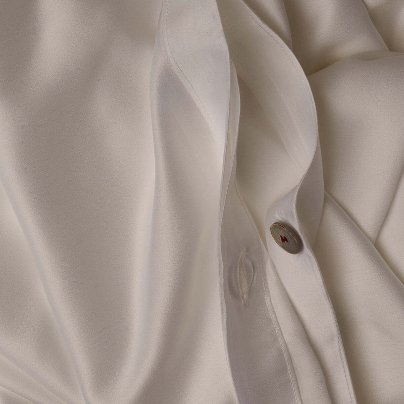 Woodland Silk Duvet Cover, White, Queen Duvet Cover