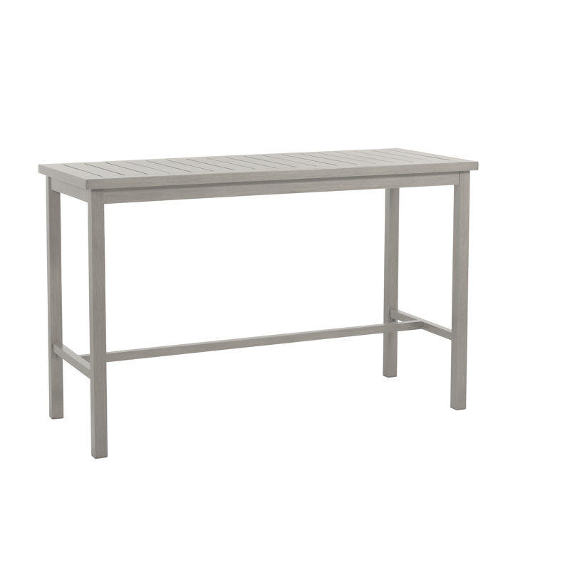 Club Aluminum Outdoor Bar Table, Oyster