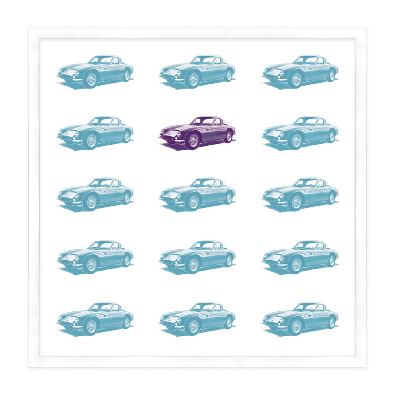Sports Car Repeat Print, White
