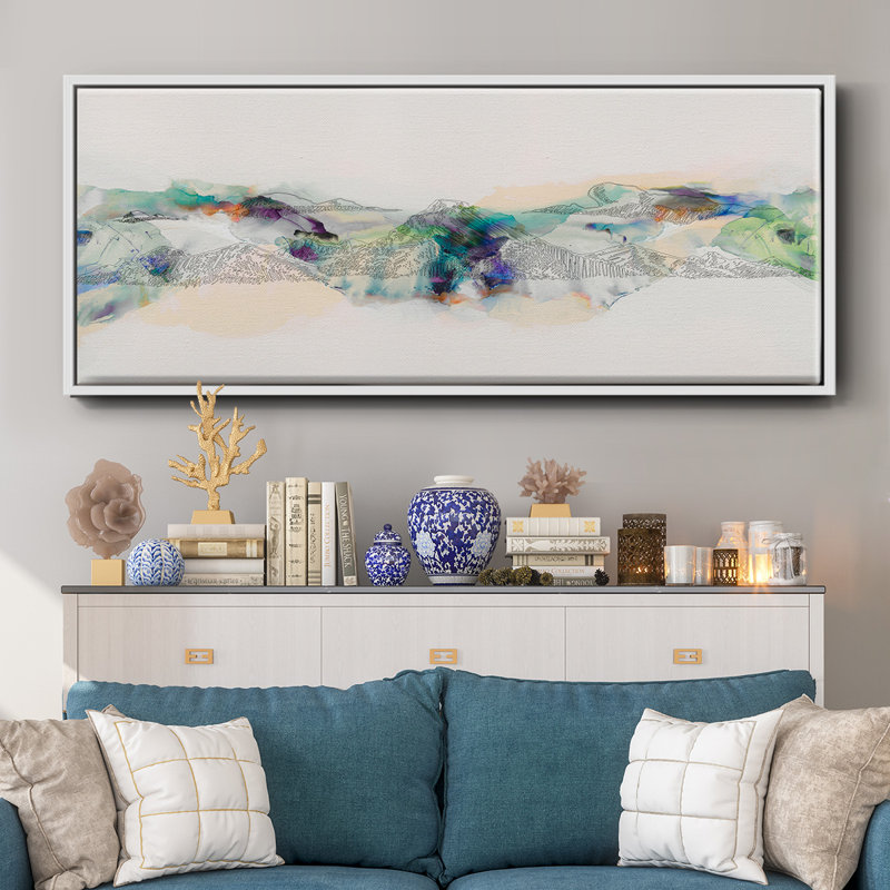 Abstract Mountain Range- Framed Canvas