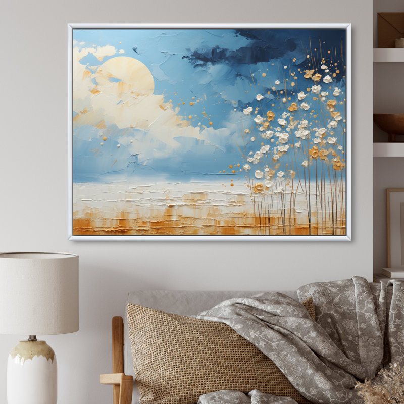 " Clouds Prairies Collages VIII ", White Floater Framed, 30" H x 40" W x 1.5" D