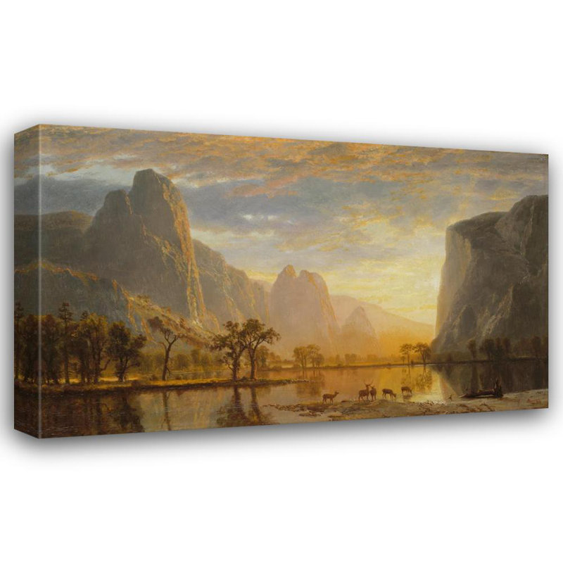 «Valley of the Yosemite» par Albert Bierstade - Art mural sur toile tendue avec châssis, H 24 po x l 17 po