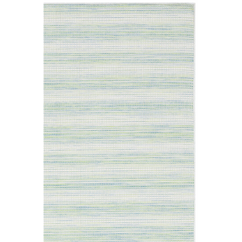 Adreian Area Indoor/Outdoor Area Rug in White/Green, Square 6'5"