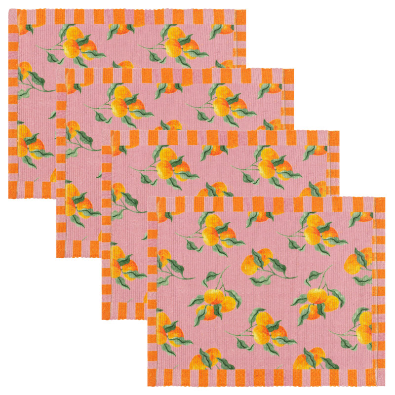 Polyester Blend Abstract Rectangle Placemant