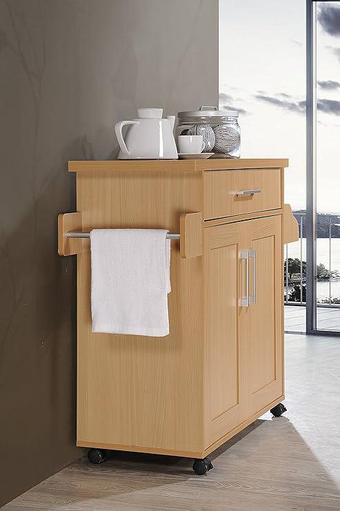 Albizu Wood Kitchen Island, Beech