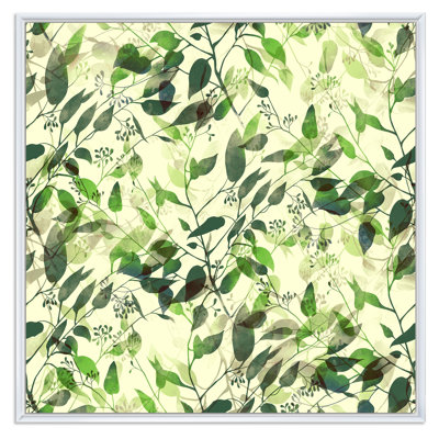 Silhouette de feuilles d'eucalyptus I - peinture sur toile