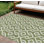 9' X 12' Olive Green And Ivory Geometric Washable Indoor Outdoor Area Rug
