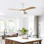 Ventilateur de plafond 52 pales en bois massif de 52 pouces-97928719