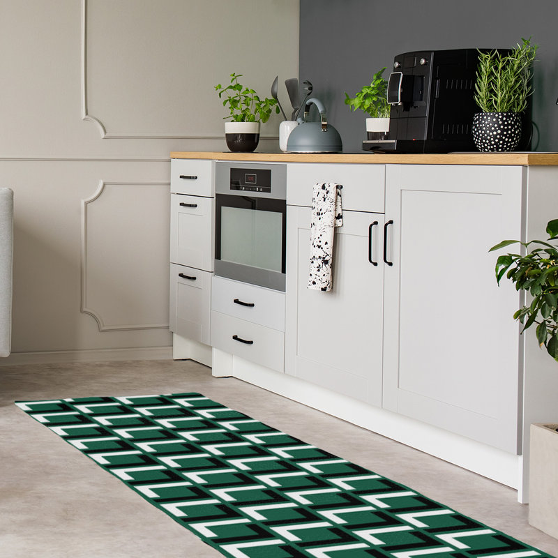 Tapis de couloir vert