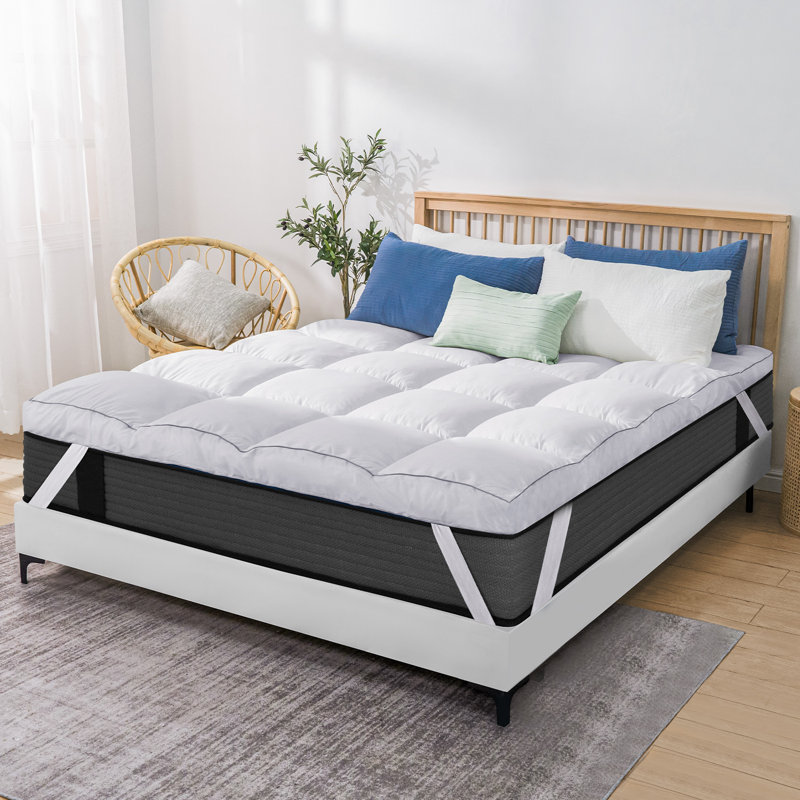 4'' Down Alternative Mattress Topper, White, Queen